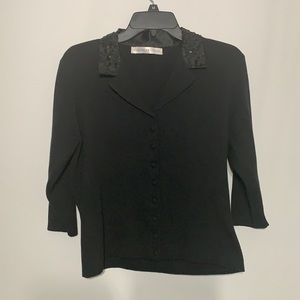 Ballinger Gold Black Sequin Cardigan